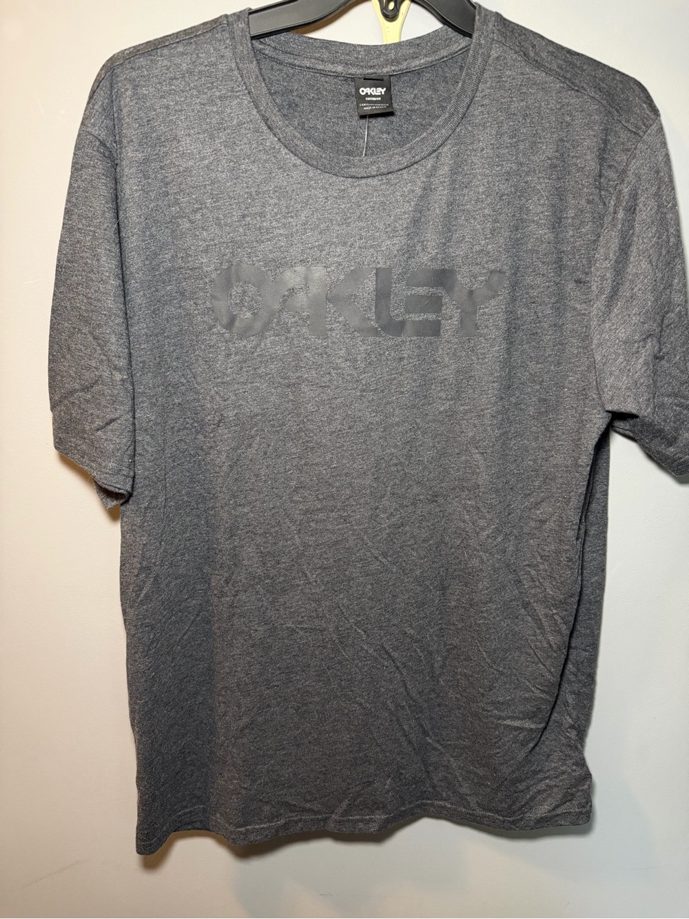 Oakley Men's Dark Gray Short Sleeve Logo Tee